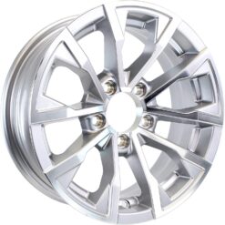eCustomrim 2-Pack Aluminum Trailer Wheels 15X5 15 Inch Rim 3.19 Center Bore Silver Grey Machined 5 Lug
