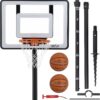 GoSports Post Up Portable Beach Basketball Hoop for Kids and Adults - Play on Grass or Sand - Includes 2 Basketballs, Pump and Accessories Tote