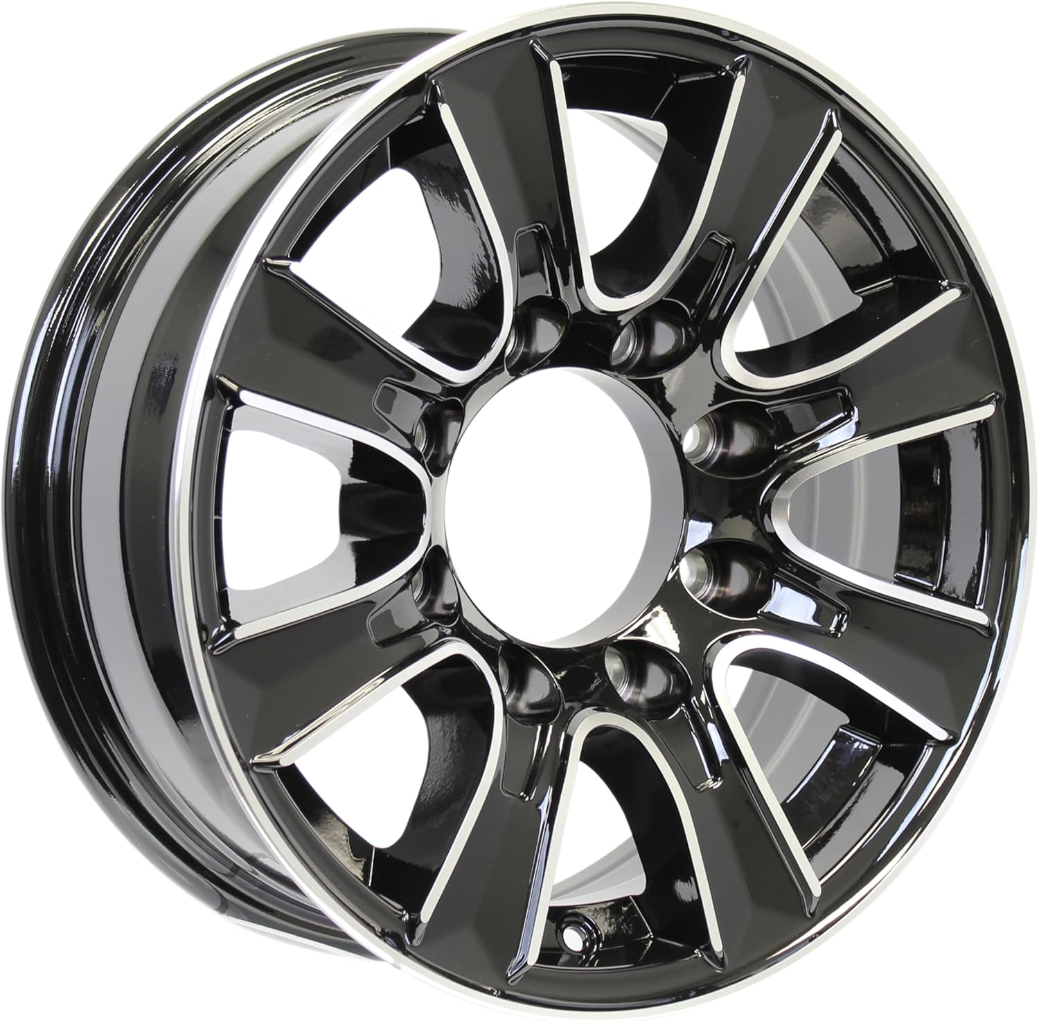 eCustomrim Aluminum Trailer Wheel 16X6 16 Inch Thoroughbred Style 8 Lug On 6.5 Inch Center Rim