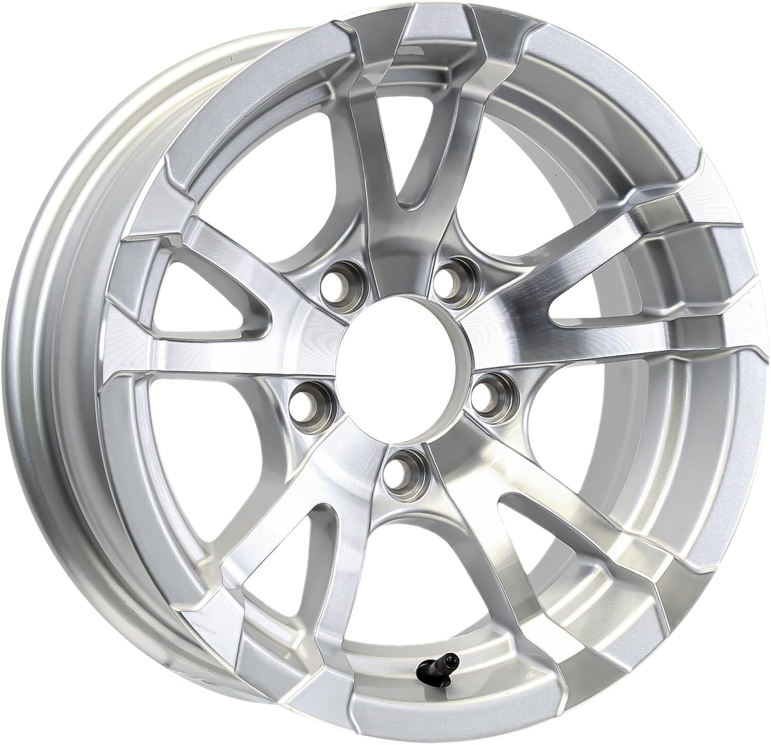 eCustomrim Aluminum Trailer Wheel 13X5 13 Inch 5 Lug 4.5 Center Avalanche Silver Grey Rim 3.19 Center Bore