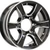 eCustomrim Aluminum Trailer Wheel 15X6 15 Inch Thoroughbred Black 6 Lug On 5.5 Inch Center Rim