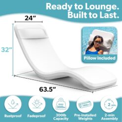 GoSports Coast Modern in Pool Lounge Chair - Waterproof & Weighted Chaise Lounger - Outdoor Pool Furniture for Patio or in Baja Shelf