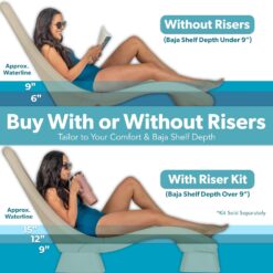GoSports Coast Modern in Pool Lounge Chair - Waterproof & Weighted Chaise Lounger - Outdoor Pool Furniture for Patio or in Baja Shelf - Sand