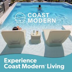 GoSports Coast Modern in Pool Lounge Chair - Waterproof & Weighted Chaise Lounger - Outdoor Pool Furniture for Patio or in Baja Shelf - Sand