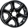 eCustomrim Aluminum Trailer Wheel 14X5.5 5 Lug 4.5 Center Thoroughbred Black Chrome Accent Rim