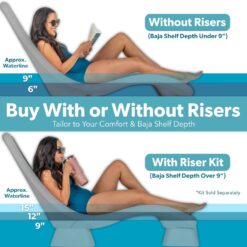 GoSports Coast Modern in Pool Lounge Chair - Waterproof & Weighted Chaise Lounger - Outdoor Pool Furniture for Patio or in Baja Shelf - Gray