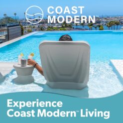 GoSports Coast Modern in Pool Lounge Chair - Waterproof & Weighted Chaise Lounger - Outdoor Pool Furniture for Patio or in Baja Shelf - Gray