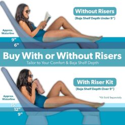 GoSports Coast Modern in Pool Lounge Chair - Waterproof & Weighted Chaise Lounger - Outdoor Pool Furniture for Patio or in Baja Shelf - Stone Blue