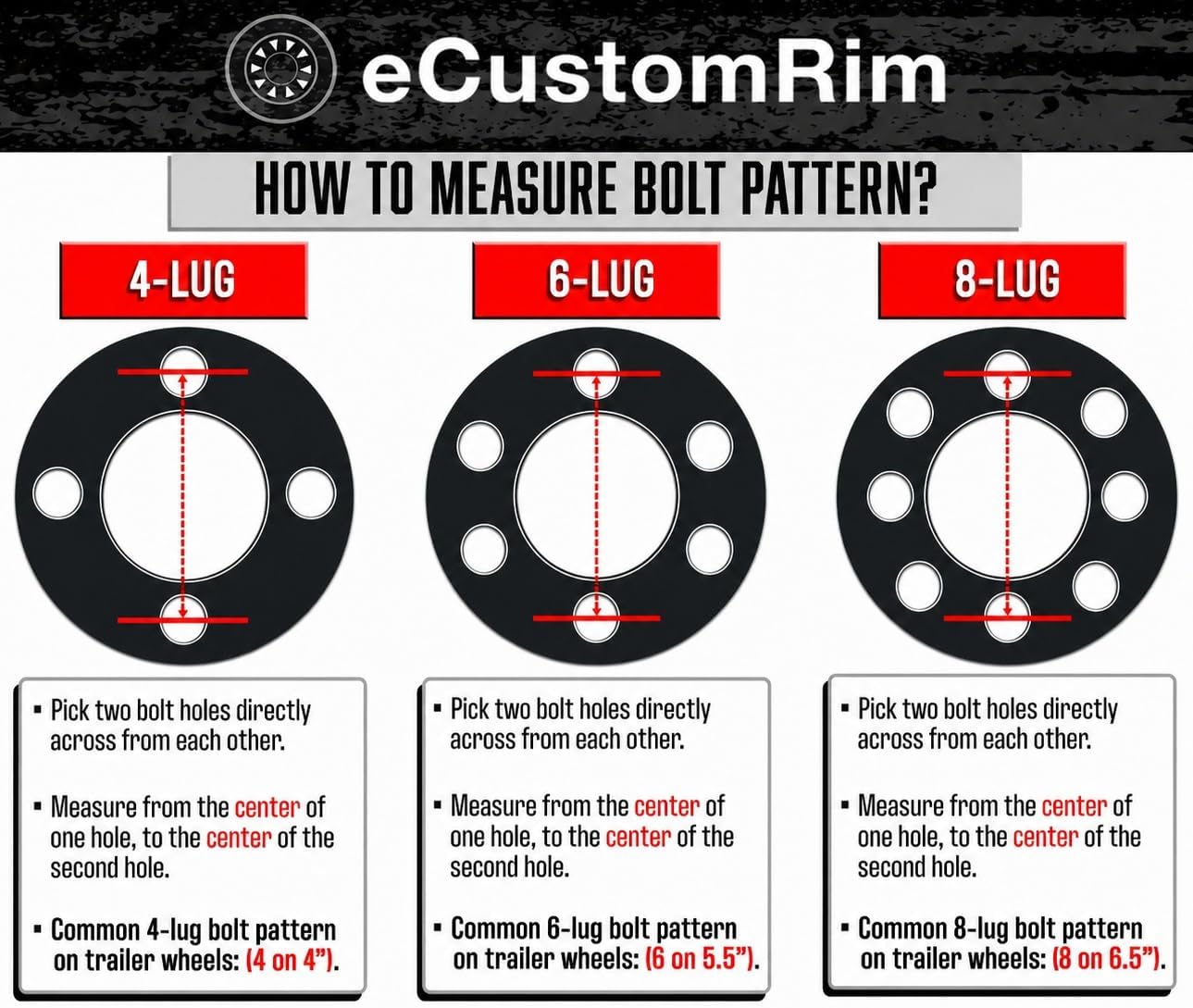 eCustomrim Aluminum Trailer Wheel 15X6 15 Inch Sidewinder Style 6 Lug On 5.5 Inch Center Rim