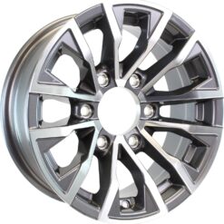 eCustomrim Aluminum Trailer Wheel 16X6 16 Inch 6 Lug 5.5 Center Edge Gun Metal Rim 3.75 Center Bore