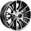 eCustomrim Aluminum Trailer Wheel 15X6 15 Inch Evolution Black 6 Lug On 5.5 Inch Center Rim
