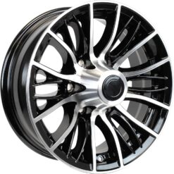 eCustomrim Aluminum Trailer Wheel 15X6 15 Inch Evolution Black 6 Lug On 5.5 Inch Center Rim