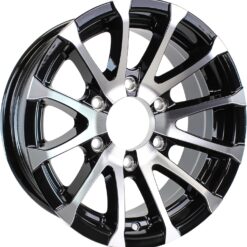 eCustomrim Aluminum Trailer Wheel 16X6 16 Inch Avalanche Black Modular 6 Lug On 5.5 Inch Center