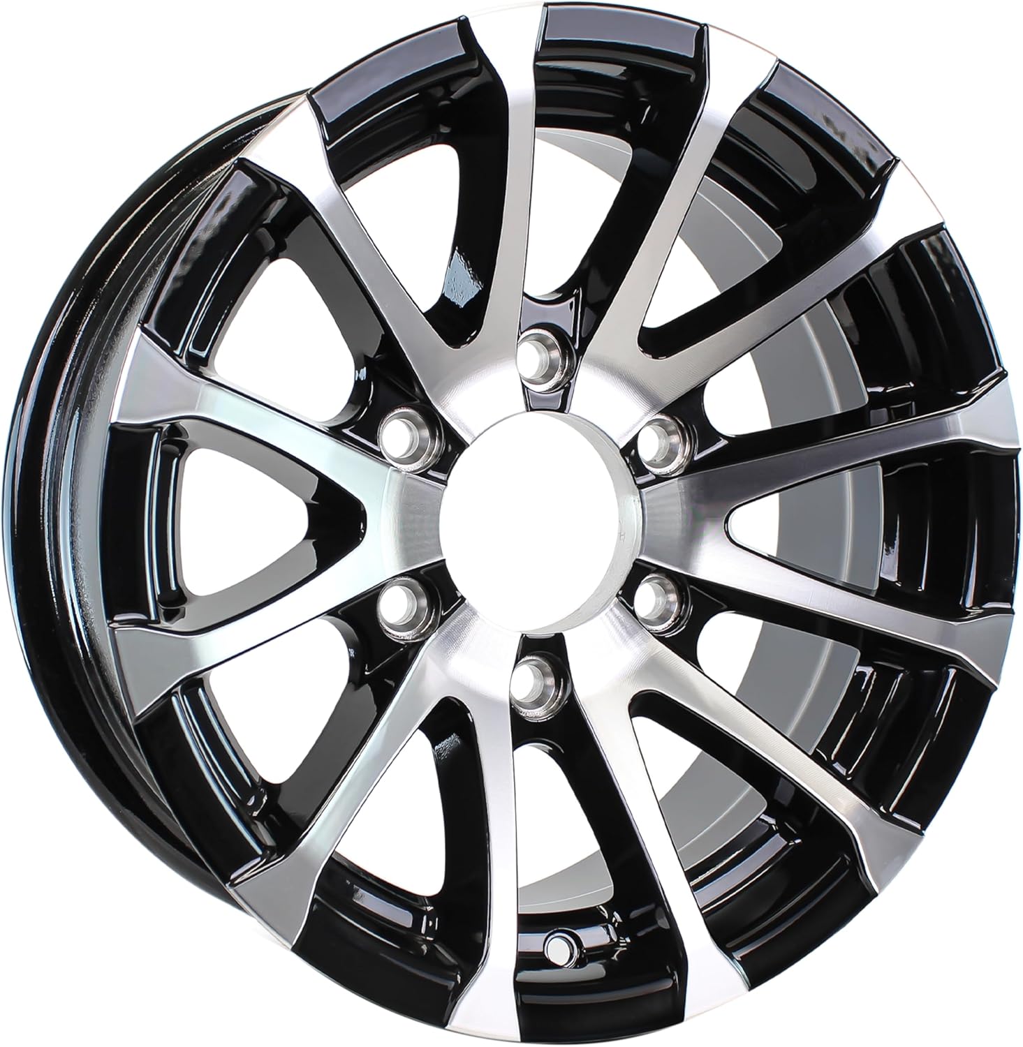 eCustomrim Aluminum Trailer Wheel 16X6 16 Inch Avalanche Black Modular 6 Lug On 5.5 Inch Center