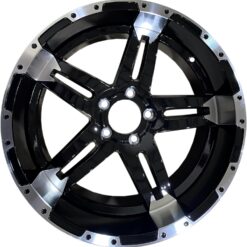 eCustomrim 18x9 Trailer Wheel Gloss Black Turismo Machined Face 5 Lug On 4.5 Center 18x9 Rim