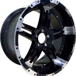 eCustomrim 18x9 Trailer Wheel Gloss Black Turismo Machined Face 5 Lug On 4.5 Center 18x9 Rim
