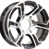 eCustomrim Aluminum Trailer Wheel 16X6 16 Inch Rim Black and Machined 6 Lug on 5.5 Center