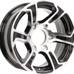 eCustomrim Aluminum Trailer Wheel 16X6 16 Inch Rim Black and Machined 6 Lug on 5.5 Center