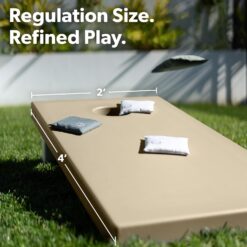 GoSports Coast Modern All Weather Cornhole Board Set - 4 x 2 ft Regulation Size - Premium Outdoor Game for Adults & Family, Sand