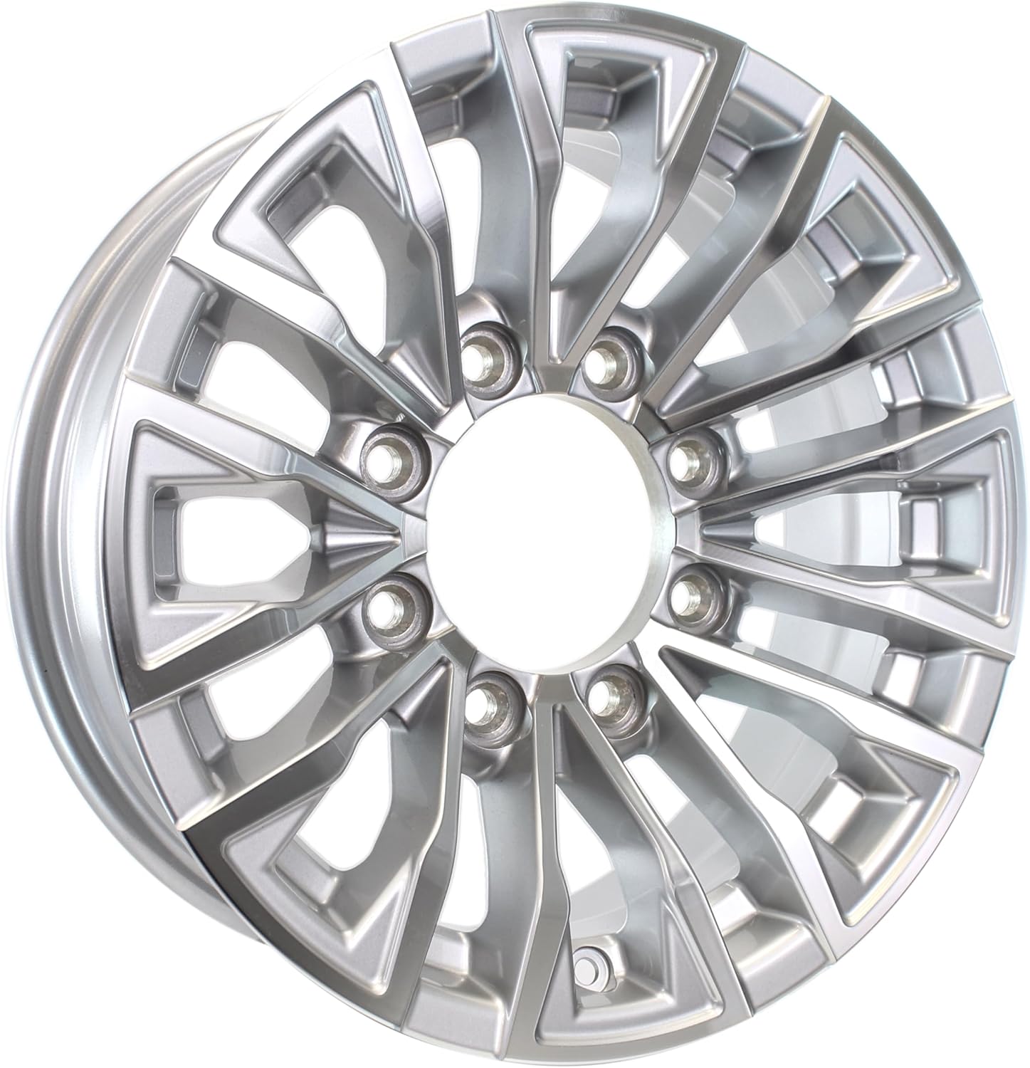 eCustomrim Aluminum Trailer Wheel 16X6 16 Inch Edge Silver Grey 8 Lug On 6.5 Inch Center Rim