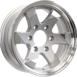 eCustomrim Aluminum Trailer Wheel 15 Inch 6 Lug On 5.5 Ascent Silver Grey Brushed Rim Face