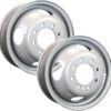 eCustomrim 2-Pack Dually Dual Silver Grey Trailer Wheel 16 Inch 16X6 8 Lug On 6.5 Inch Rim 4.77 Center Bore