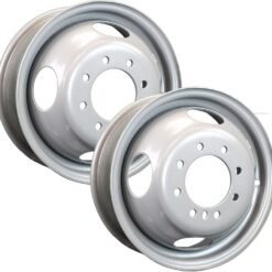 eCustomrim 2-Pack Dually Dual Silver Grey Trailer Wheel 16 Inch 16X6 8 Lug On 6.5 Inch Rim 4.77 Center Bore