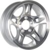 eCustomrim Aluminum Trailer Wheel 15X5 15 Inch 5 Lug 4.5 Center T03 Silver Grey Rim