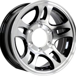 eCustomrim Aluminum Trailer Wheel 15X6 15 Inch T03 Black Style 6 Lug On 5.5 Inch Center Rim