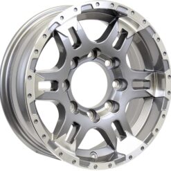 eCustomrim Aluminum Trailer Wheel 16X6 16 Inch Rim Gun Metal Grey Machined 8 Lug On 6.5 Center