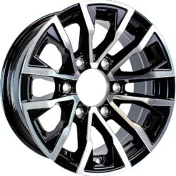 eCustomrim Aluminum Trailer Wheel 16X6 16 Inch Edge Black 6 Lug On 5.5 Inch Center Rim 3.75 Center Bore