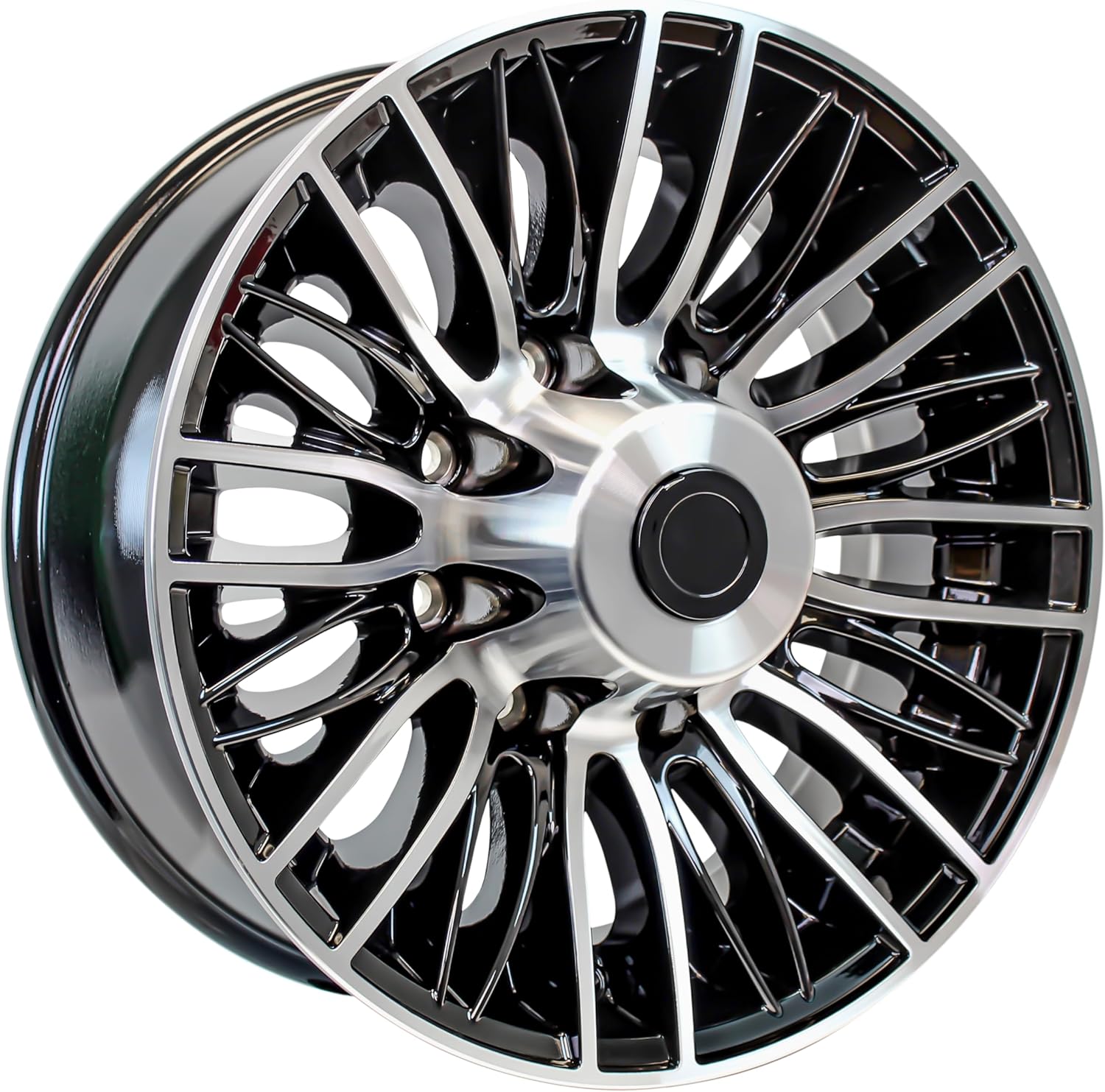 eCustomrim Aluminum Trailer Wheel 16X6 16 Inch Evolution Black 8 Lug On 6.5 Inch Center Rim