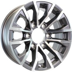 eCustomrim Aluminum Trailer Wheel 15X6 15 Inch 6 Lug 5.5 Center Edge Gun Metal Rim 3.75 Center Bore