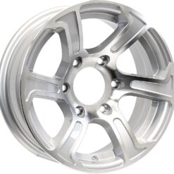 eCustomrim Aluminum Trailer Wheel 15X6 15 Inch 6 Lug 5.5 Center Summit Silver Grey Rim