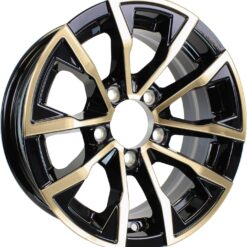 eCustomrim Brushed Gold Aluminum Trailer Wheel 14X5.5 14 Inch Edge Style 5 Lug On 4.5 Inch Center Rim 3.19 Center Bore