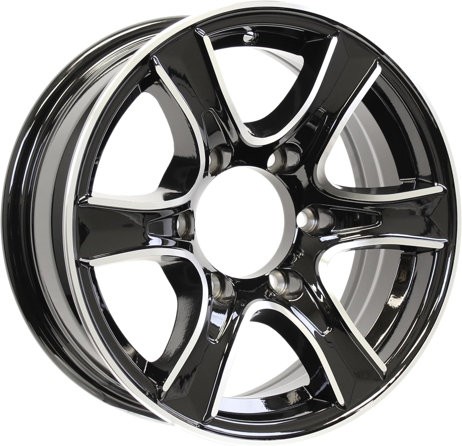 eCustomrim Aluminum Trailer Wheel 16X6 16 Inch Thoroughbred Style 6 Lug On 5.5 Inch Center Rim