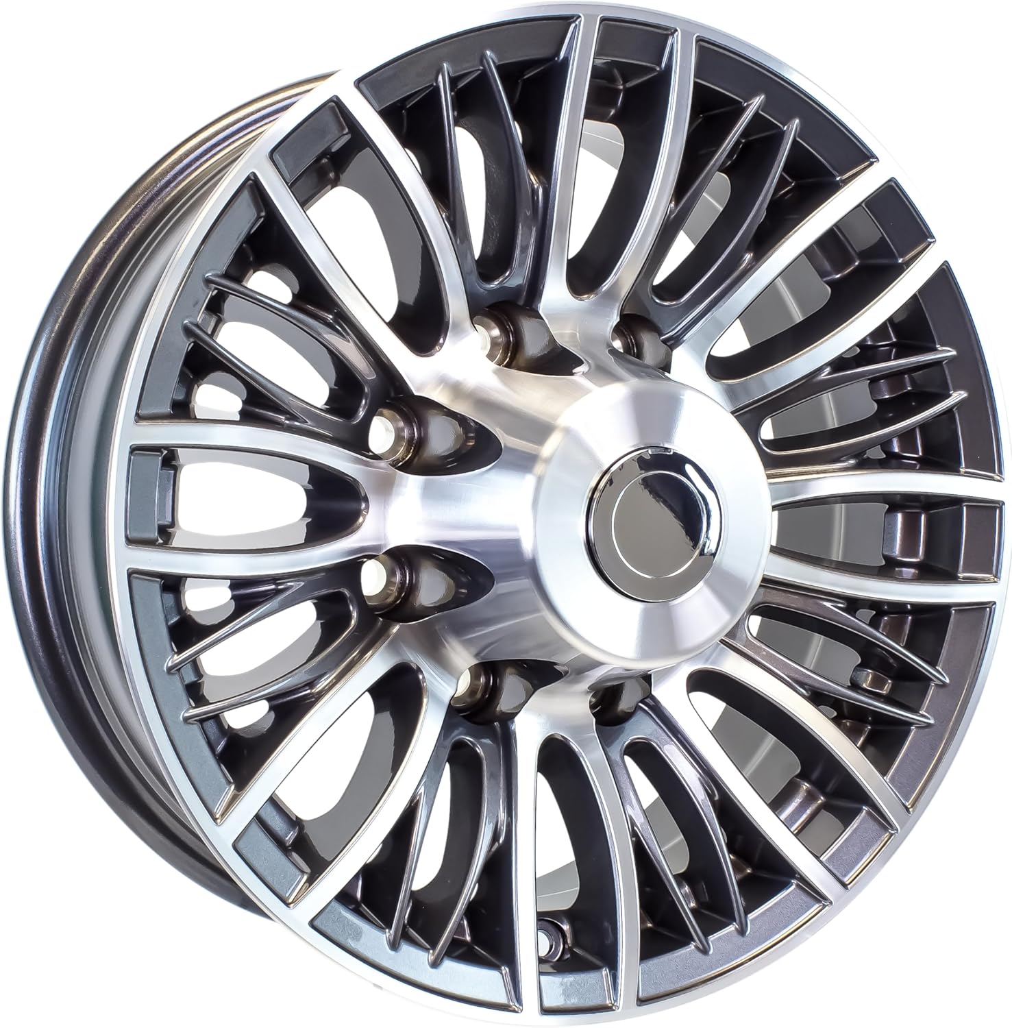 eCustomrim Aluminum Trailer Wheel 16X6 16 Inch Evolution Style 8 Lug On 6.5 Inch Center Rim