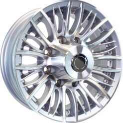 eCustomrim Aluminum Trailer Wheel 16X6 16 Inch Evolution Silver Grey 8 Lug On 6.5 Inch Center Rim