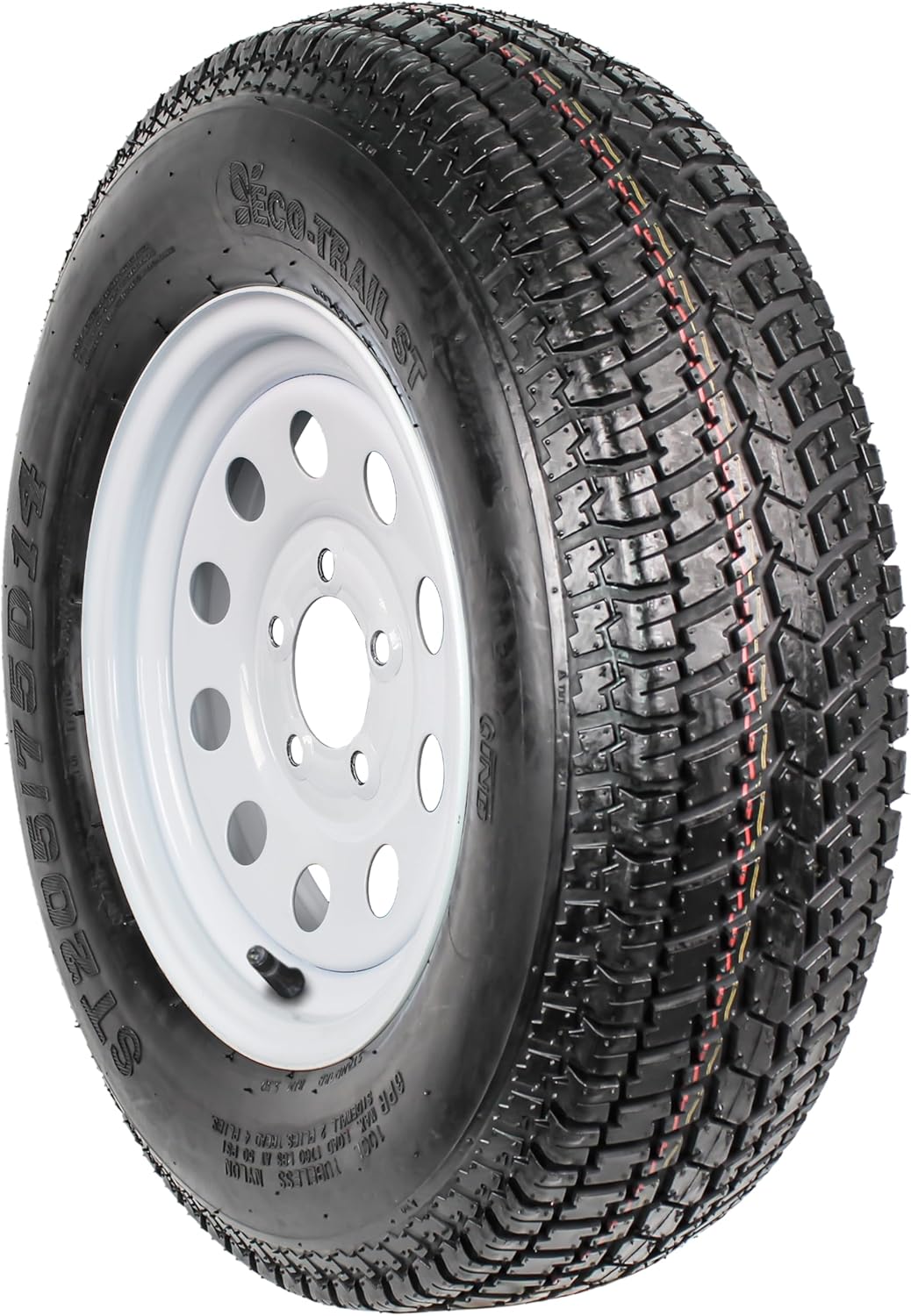 eCustomrim Trailer Tire Rim Assembly ST215/75D14 14 Inch Load Range C 5 Lug White Wheel - 2 Year Warranty w/Roadside