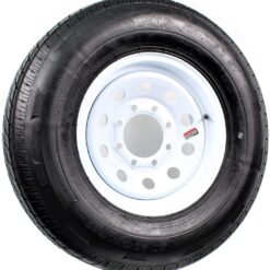 eCustomrim Radial Trailer Tire On White Rim ST235/80R16 16 Inch Load Range E 8 Lug Modular Wheel - 6 Year Warranty w/Roadside