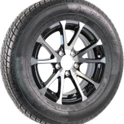 eCustomrim Radial Trailer Tire Rim Assembly 145/R12 12 Inch Load Range D 5 Lug Black Aluminum Rim ST145/R12-6 Year Warranty w/Roadside