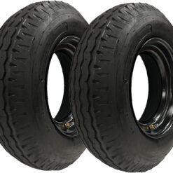 eCustomrim 2-Pack Heavy Duty Highway Trailer Tire 8-14.5 ST On 6X14.5 14.5X6 Wheel RV Mobile Home Load H 16 Ply w/ 2 Year Warranty and Roadside