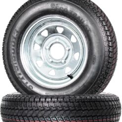 eCustomrim 2-Pack Trailer Tire Rim Assembly ST175/80D13 175/80 13 Inch 5 Lug Galvanized Wheel - 2 Year Warranty w/Free Roadside