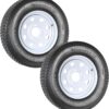 eCustomrim 2-Pack Trailer Tire Rim Assembly ST185/80D13 13 Inch Load Range C 5 Lug White Wheel - 2 Year Warranty w/Roadside