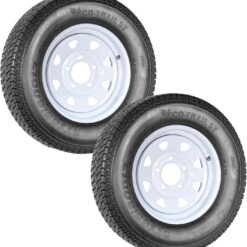 eCustomrim 2-Pack Trailer Tire Rim Assembly ST185/80D13 13 Inch Load Range C 5 Lug White Wheel - 2 Year Warranty w/Roadside