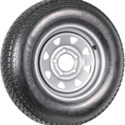 eCustomrim Mounted Trailer Tire Rim Assembly ST215/75D14 14 Inch Load Range C 5 Lug 4.5 Center Silver Grey Wheel - 2 Year Warranty w/Roadside
