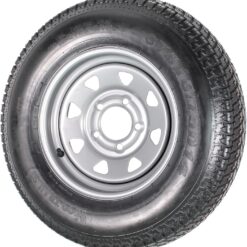 eCustomrim Mounted Trailer Tire Rim Assembly ST215/75D14 14 Inch Load Range C 5 Lug 4.5 Center Silver Grey Wheel - 2 Year Warranty w/Roadside