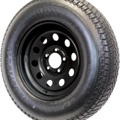 eCustomrim Trailer Tire Rim Assembly ST205/75D15 15 Inch Load Range C 5 Lug On 4.5 Black Wheel - 2 Year Warranty w/Roadside