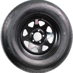 eCustomrim Trailer Tire Rim Assembly ST205/75D14 Load C 14 Inch 5 Lug 4.5 Center Black Wheel - 2 Year Warranty w/Roadside