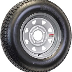 eCustomrim Radial Trailer Tire Rim ST175/80R13 13 Inch Load D 5 Lug On 4.5 Silver Grey Wheel - 6 Year Warranty w/Roadside